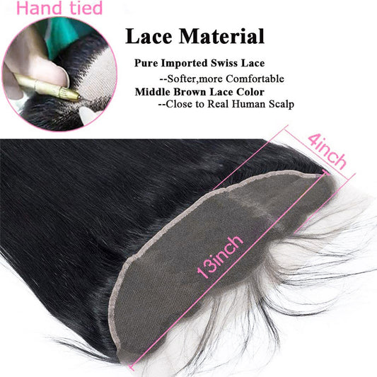 13x4 Swiss HD Lace Frontal - Premium Human Hair Frontal Closure