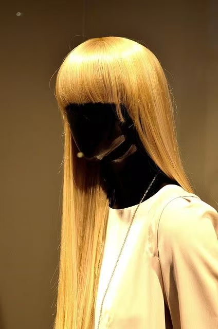 Blonde Wig with Bangs - Premium Human Hair Blonde Wig